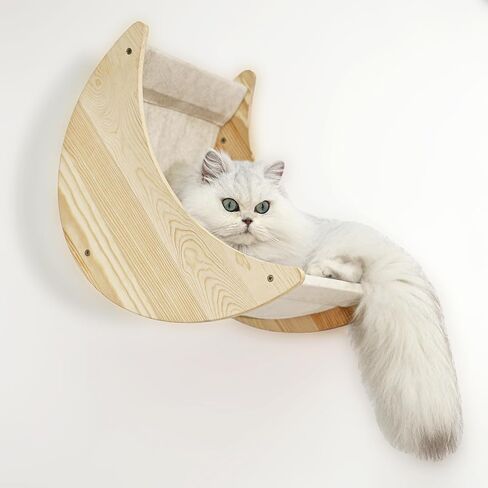 Cat Shelf for Wall Mount Hammock with Climbing Shelves and Perches Solid Wood Cat Steps for Climbing Sleeping Playing Lounging Perching in Saudi Arabia