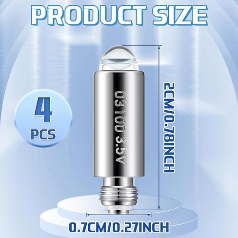Funtery 4 Pcs Halogen Replacement Bulbs Compatible with Welch Allyn, 3.5v Lamp 03100-U Otoscope Lamp in Saudi Arabia