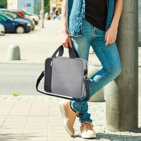 MEGREZ حقيبة غطاء الكتاب المقدس مع حمل وحزام الكتف، حقيبة حمل الكتاب المقدس للرجال والنساء، حقيبة الكتاب المقدس بسحاب حقيبة الكنيسة حماية الكتاب المقدس مع مقبض، رمادي in Kuwait