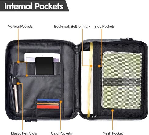 MEGREZ حقيبة غطاء الكتاب المقدس مع حمل وحزام الكتف، حقيبة حمل الكتاب المقدس للرجال والنساء، حقيبة الكتاب المقدس بسحاب حقيبة الكنيسة حماية الكتاب المقدس مع مقبض، رمادي in Kuwait