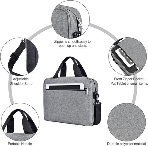 MEGREZ حقيبة غطاء الكتاب المقدس مع حمل وحزام الكتف، حقيبة حمل الكتاب المقدس للرجال والنساء، حقيبة الكتاب المقدس بسحاب حقيبة الكنيسة حماية الكتاب المقدس مع مقبض، رمادي in Kuwait