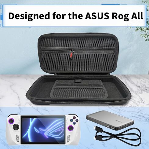 حافظة Kuprusar ROG Ally، حافظة صلبة مطورة لوحدة التحكم ASUS ROG Ally وملحقاتها - حقيبة سفر محمولة ذات سعة كبيرة للحماية الكاملة، رمادي in Kuwait