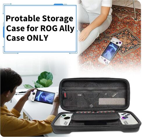حافظة Kuprusar ROG Ally، حافظة صلبة مطورة لوحدة التحكم ASUS ROG Ally وملحقاتها - حقيبة سفر محمولة ذات سعة كبيرة للحماية الكاملة، رمادي in Kuwait