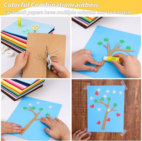 مجموعة ورق بطاقات ملونة 300 ورقة مقاس 8.5 × 11 بوصة، 30 لونًا متنوعًا، ورق طابعة بطاقات 180 جرامًا في المتر المربع لسجل القصاصات، والشهادات، والدعوات، وصناعة البطاقات، والحرف اليدوية اليدوية in Kuwait