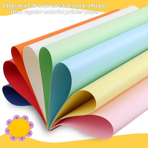 مجموعة ورق بطاقات ملونة 300 ورقة مقاس 8.5 × 11 بوصة، 30 لونًا متنوعًا، ورق طابعة بطاقات 180 جرامًا في المتر المربع لسجل القصاصات، والشهادات، والدعوات، وصناعة البطاقات، والحرف اليدوية اليدوية in Kuwait
