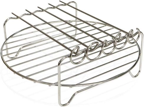 Air fryer Double Layer Round Rack with 5 Skewers Fitting XL Air Fryers（9in,Fit 5.3 QT or Above） in Saudi Arabia