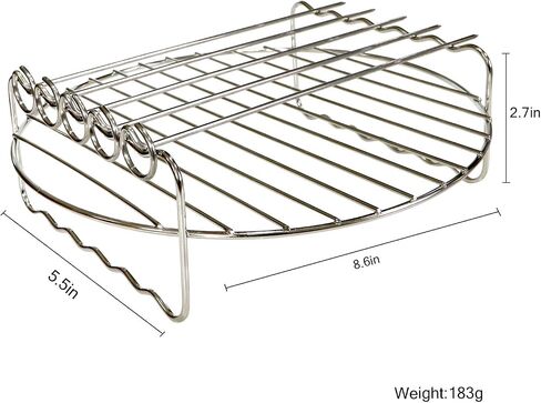 Air fryer Double Layer Round Rack with 5 Skewers Fitting XL Air Fryers（9in,Fit 5.3 QT or Above） in Saudi Arabia