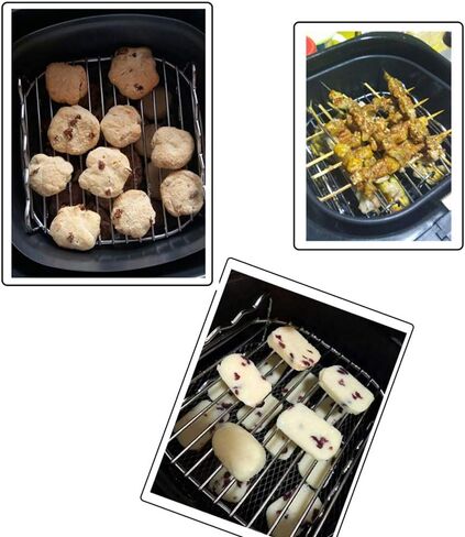 Air fryer Double Layer Round Rack with 5 Skewers Fitting XL Air Fryers（9in,Fit 5.3 QT or Above） in Saudi Arabia