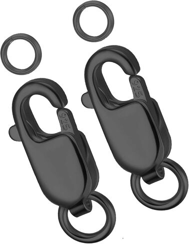 925 Sterling Silver Italian Rectangle Lobster Claw Clasp 2pcs Sliver with Closed Jump Rings for Necklaces Bracelet Or Jewelry Making, 10mmx3.8mm(0.39 x 0.15 inch) in Saudi Arabia