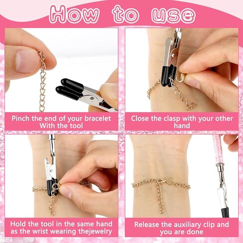 قطعتان من مساعد السوار لوضعه على نفسك، مساعد مشبك السوار، مساعد تثبيت السوار، أداة مساعدة السوار لساعة المجوهرات وقلادة السوار لوضعها على نفسك in Kuwait