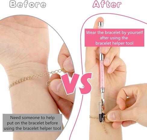 قطعتان من مساعد السوار لوضعه على نفسك، مساعد مشبك السوار، مساعد تثبيت السوار، أداة مساعدة السوار لساعة المجوهرات وقلادة السوار لوضعها على نفسك in Kuwait