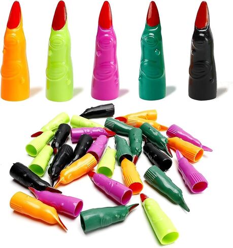 Halloween Witch Fingers for Reading, Plastic Fake Fingers, Colorful Martian Witch Fingers forYoung Readers, Halloween Party Cosplay Costume Accessory Party, Scary House, Masquerade, 30 Pcs (30Pcs) in Saudi Arabia