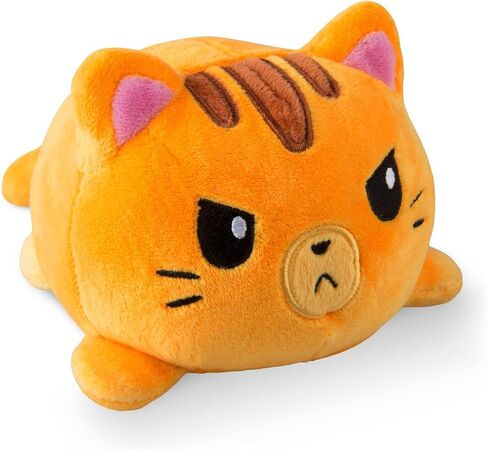 TeeTurtle - The Original Reversible Cat Plushie - Black + Gray - Cute Sensory Fidget Stuffed Animals That Show Your Mood in Kuwait