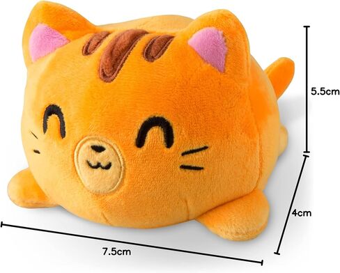 TeeTurtle - The Original Reversible Cat Plushie - Black + Gray - Cute Sensory Fidget Stuffed Animals That Show Your Mood in Kuwait