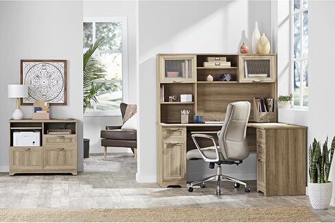 Realspace® Magellan مكتب زاوية مقاس 59 بوصة على شكل حرف L، رمادي أشقر in Kuwait