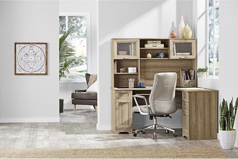 Realspace® Magellan مكتب زاوية مقاس 59 بوصة على شكل حرف L، رمادي أشقر in Kuwait