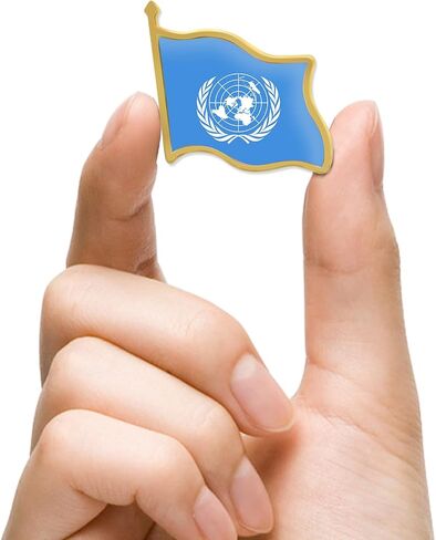 12/24/50/100 قطعة الأمم المتحدة العلم التلبيب دبابيس السائبة المعادن الأمم المتحدة الدولية بروش شارة تذكارية للرجال ملابس حريمي أكياس القبعات in Saudi Arabia