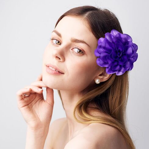 9 Pcs Flower Brooches for Women Brooch Pin 7.5 inch Large Delicate Elegant Lapel Pins for Women Satin Fabric Rose Flower Hair Clip for Dress Suit Clothes in Saudi Arabia