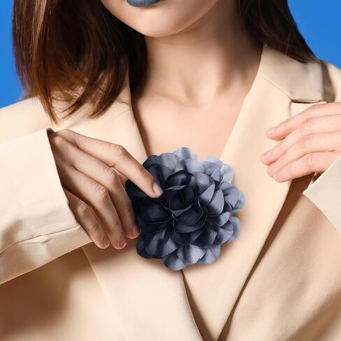 9 Pcs Flower Brooches for Women Brooch Pin 7.5 inch Large Delicate Elegant Lapel Pins for Women Satin Fabric Rose Flower Hair Clip for Dress Suit Clothes in Saudi Arabia