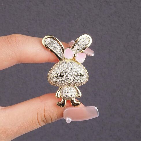 الكريستال الأرنب يرتدي القوس التعادل بروش أرنب المينا التلبيب دبوس لطيف الكرتون الحيوان بروش شارة الملابس حقيبة ظهره اكسسوارات الديكور الصينية زودياك سحر المجوهرات هدية للنساء in Kuwait