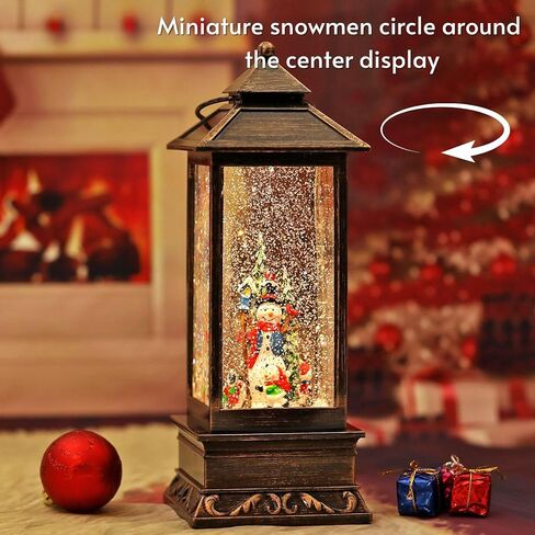 فانوس عيد الميلاد سنو غلوب، كرة ثلج دوارة، USB/بطارية تعمل زينة عيد الميلاد لديكور المنزل والهدايا in Kuwait