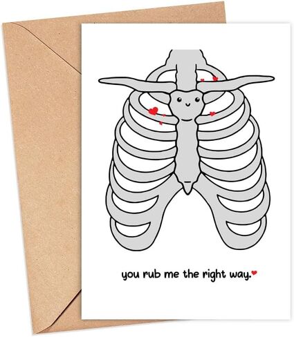 بطاقة You Rub Me The Right Way - بطاقة الفرك القصية - هدية بطاقة طب الطوارئ للطبيب والممرضة - بطاقة طبية لعيد الحب - بطاقة طبية لطيفة - بطاقة تورية طبية - بطاقة قفص ضلع - بطاقة تهنئة in Saudi Arabia
