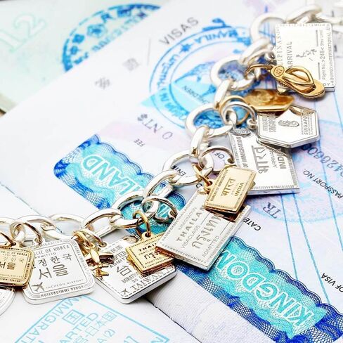 Asia Passport Charm Sterling Silver in Saudi Arabia