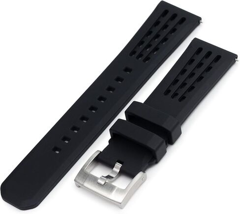 حزام ساعة مطاطي MiLTAT 20 مم FKM، أسود Ocellus سريع الإصدار للرياضة in Kuwait