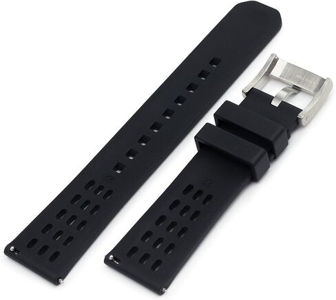 حزام ساعة مطاطي MiLTAT 20 مم FKM، أسود Ocellus سريع الإصدار للرياضة in Kuwait