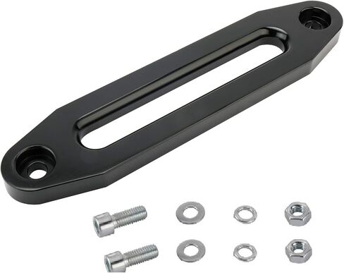 10" (254mm) Mount Billet Aluminum Hawse Fairlead with Screws for 8000-15000 LBS Synthetic Winch Rope, Black Color in Saudi Arabia