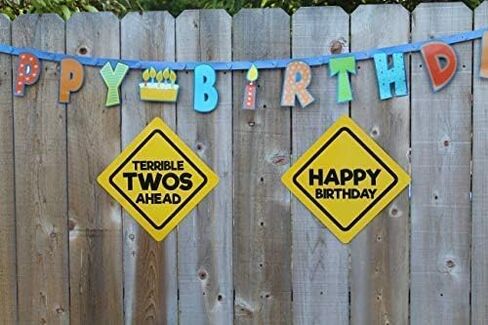 لافتات تحذيرية لعيد الميلاد من Terrible Twos Ahead Construction، مقاس X-Large in Saudi Arabia