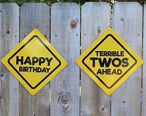 لافتات تحذيرية لعيد الميلاد من Terrible Twos Ahead Construction، مقاس X-Large in Saudi Arabia
