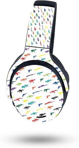 MightySkins Carbon Fiber Skin Compatible with Skullcandy Crusher ANC 2 - Fun Guns | Protective, Durable Textured Carbon Fiber Finish | Easy to Apply, Remove, and Change Styles in Saudi Arabia