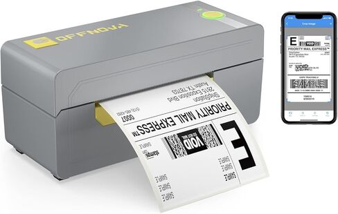 طابعة ملصقات الشحن اللاسلكية OFFNOVA، طابعة ملصقات حرارية بلوتوث 200 مم/ثانية، تدعم محطة الشحن، Etsy، UPS، Ebay - طابعة تجارية من الدرجة 4x6 in Kuwait