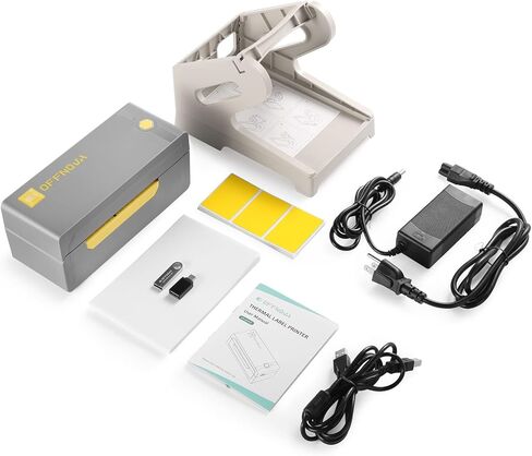 طابعة ملصقات الشحن اللاسلكية OFFNOVA، طابعة ملصقات حرارية بلوتوث 200 مم/ثانية، تدعم محطة الشحن، Etsy، UPS، Ebay - طابعة تجارية من الدرجة 4x6 in Kuwait