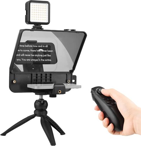 Andoer A10 المحمولة للهواتف الذكية DSLR مجموعة أدوات الملقن مع حامل الهاتف LED ملء ضوء سطح المكتب حامل ثلاثي القوائم للتحكم عن بعد لتسجيل الفيديو Vlog البث المباشر للمقابلة وعرض المسرح in Saudi Arabia