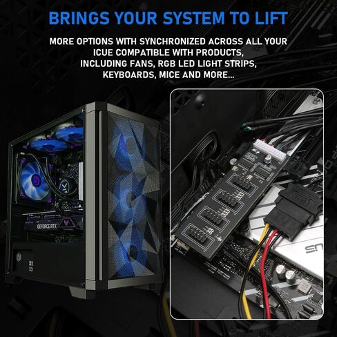 موزع USB داخلي 9 سنون، 4 منافذ USB 2.0 داخلية مع وصلة طاقة SATA لوحدة المعالجة المركزية وجهاز استقبال WiFi ومروحة تبريد وإضاءة RGB وملحق USB Hub للوحة الأم in Kuwait