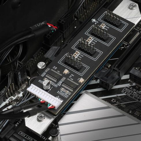 موزع USB داخلي 9 سنون، 4 منافذ USB 2.0 داخلية مع وصلة طاقة SATA لوحدة المعالجة المركزية وجهاز استقبال WiFi ومروحة تبريد وإضاءة RGB وملحق USB Hub للوحة الأم in Kuwait