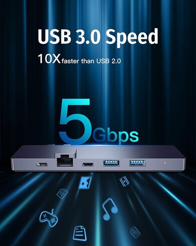 USB C Hub for MacBook Pro Air 8-in-2 USB C Multiport Adapter Hub Mac Dongle with 4K HDMI Port,RJ45 Gigabit Ethernet，2* USB3.0, TF/SD Card Reader, USB-C and PD 100W in Saudi Arabia