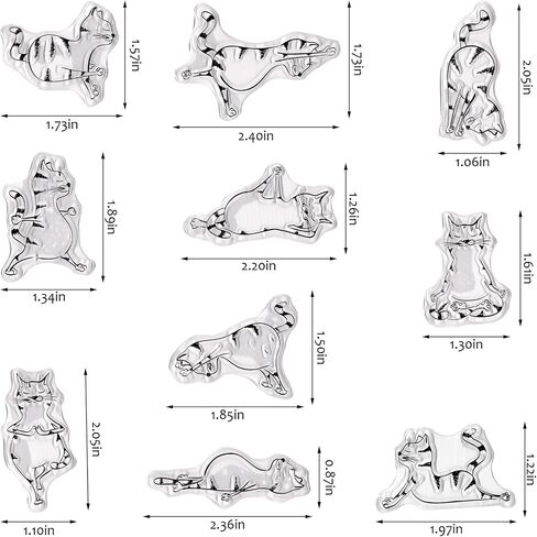 10 Yoga Cat Clear Stamps for Card Making Exercise Kitty Clear Rubber Stamps Body-Building Kitten Transparent Rubber Seal Stamps for Animal DIY Photo Scrapbooking Paper Card Album Crafting Supplies in Saudi Arabia