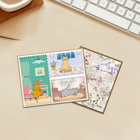 10 Yoga Cat Clear Stamps for Card Making Exercise Kitty Clear Rubber Stamps Body-Building Kitten Transparent Rubber Seal Stamps for Animal DIY Photo Scrapbooking Paper Card Album Crafting Supplies in Saudi Arabia