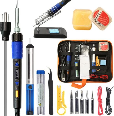 LDK Soldering Iron Kit Electric 60W 110V Adjustable Temperature Soldering Gun Welding Tools, 5pcs Replacement Tips and Solder Wire Tube (Basic) in Saudi Arabia