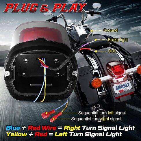 AMONLY LED Tail Light Compatible with Harley Sportster Dyna Softail Touring Road Glide Road King Electra, DOT Approved [Hover U Design], Smoked Lens in Saudi Arabia