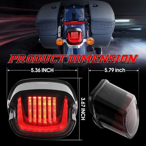 AMONLY LED Tail Light Compatible with Harley Sportster Dyna Softail Touring Road Glide Road King Electra, DOT Approved [Hover U Design], Smoked Lens in Saudi Arabia