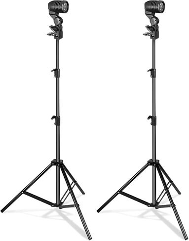 LimoStudio قطعتان من حامل إضاءة استوديو التصوير الفوتوغرافي AC، حامل مصباح واحد وحوامل إضاءة قابلة للتعديل، حوامل ثلاثية خفيفة الوزن تصمد AGG2946 in Kuwait