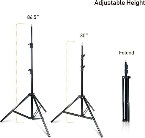 LimoStudio قطعتان من حامل إضاءة استوديو التصوير الفوتوغرافي AC، حامل مصباح واحد وحوامل إضاءة قابلة للتعديل، حوامل ثلاثية خفيفة الوزن تصمد AGG2946 in Kuwait