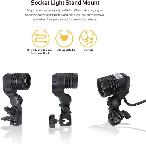 LimoStudio قطعتان من حامل إضاءة استوديو التصوير الفوتوغرافي AC، حامل مصباح واحد وحوامل إضاءة قابلة للتعديل، حوامل ثلاثية خفيفة الوزن تصمد AGG2946 in Kuwait