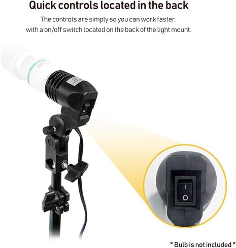 LimoStudio قطعتان من حامل إضاءة استوديو التصوير الفوتوغرافي AC، حامل مصباح واحد وحوامل إضاءة قابلة للتعديل، حوامل ثلاثية خفيفة الوزن تصمد AGG2946 in Kuwait