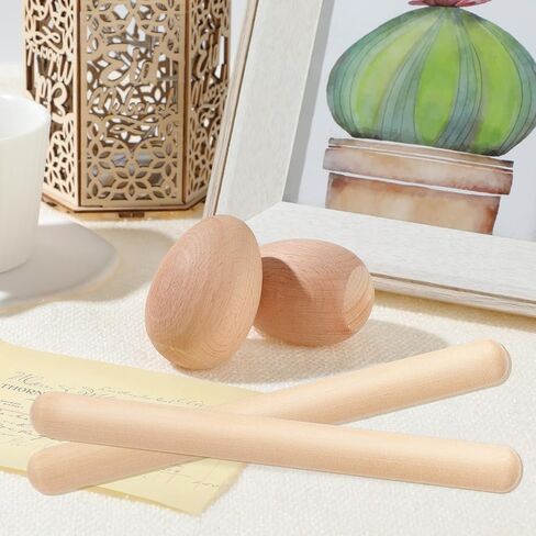 4 Pcs Rhythm Sticks Wood Claves Musical Percussion Instrument Set Includes 2Pcs 8 Inch Rhythm Sticks Wood Claves and 2Pcs Wood Egg Shakers in Saudi Arabia