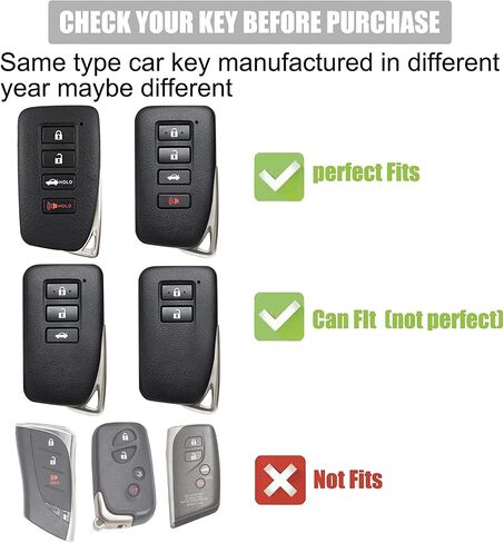 Gematay for Lexus Key Fob Cover with Keychain, Key Shell Cover Holder for Lexus RX ES GS LS NX RS GX LX RC LC Smart Remote Control, White in Saudi Arabia